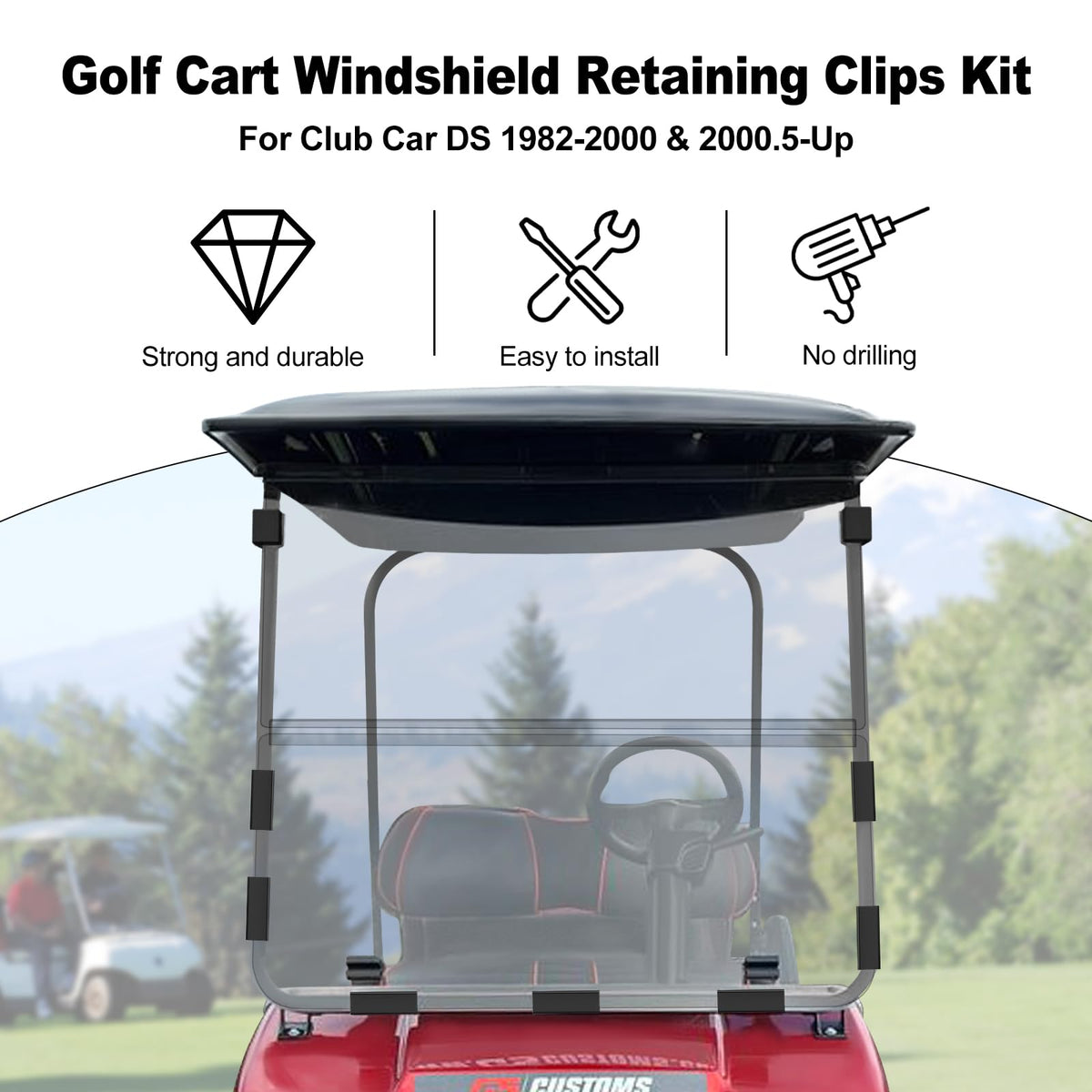 TechInovat Club Car bottom bumper clip provides stable grip during travel