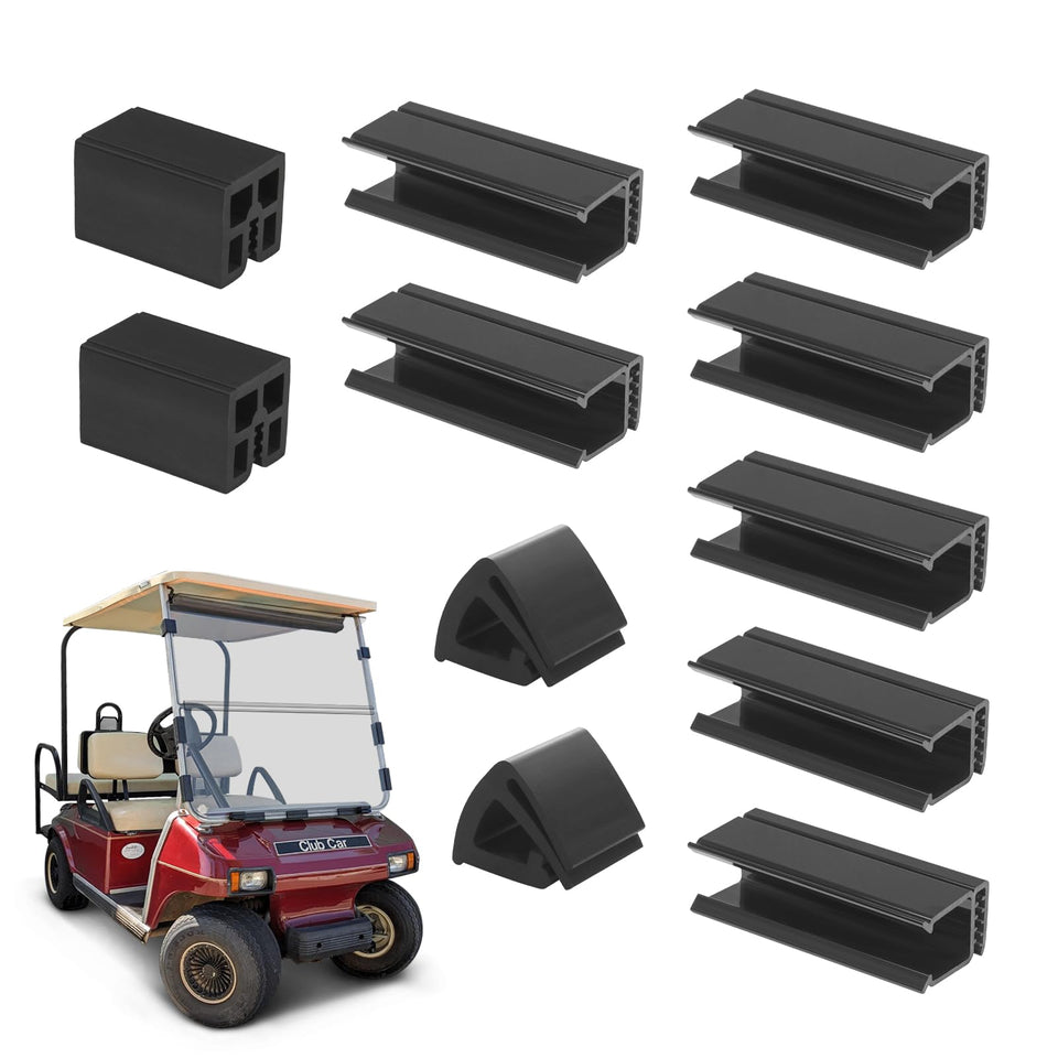 TechInovat Club Car windscreen upper fold clip secures the pane