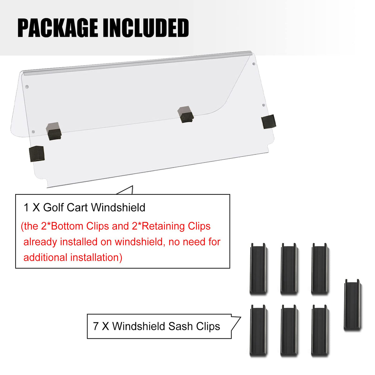 Windshield dimensions 39.7 by 34.6 inches for Club Car DS fit.