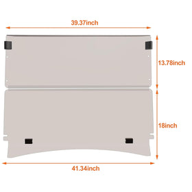 TechInovat EZGO TXT windshield dimensions 41W by 31H for precise fit
