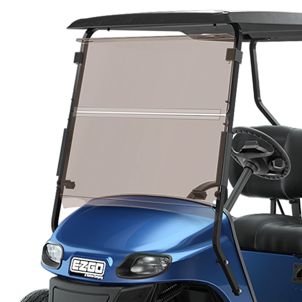 TechInovat EZGO TXT windshield front view in tinted polycarbonate for clear visibility