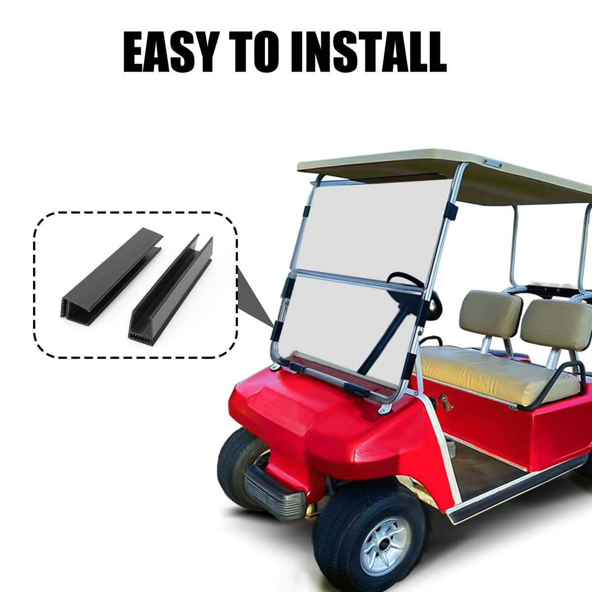 TechInovat fold-down windshield demonstrates simple bracket mounting for sturdy front-frame installation