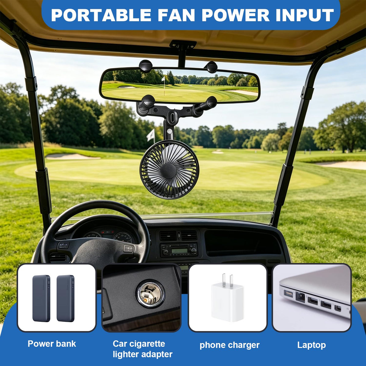 TechInovat rearview fan offers 3-speed control for personalized comfort
