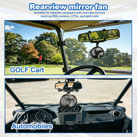 TechInovat rearview fan powered by USB works with car port or power bank