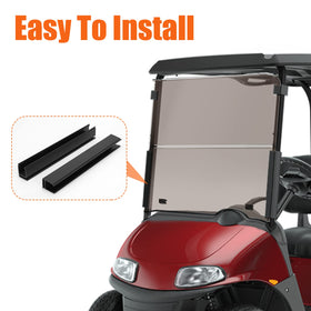 TechInovat tinted windshield with fold-down hinges enables convenient weather-ready storage.