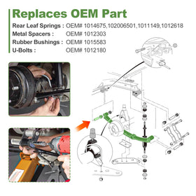 TechInovat U bolts and nuts secure Club Car DS rear suspension.