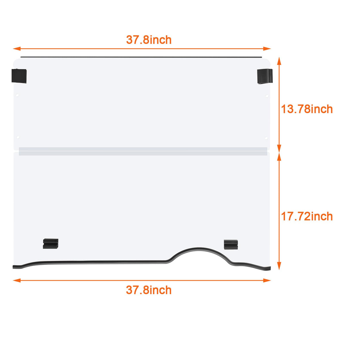 TechInovat windshield dimensions 37.8in by 31.5in for RXV fit.