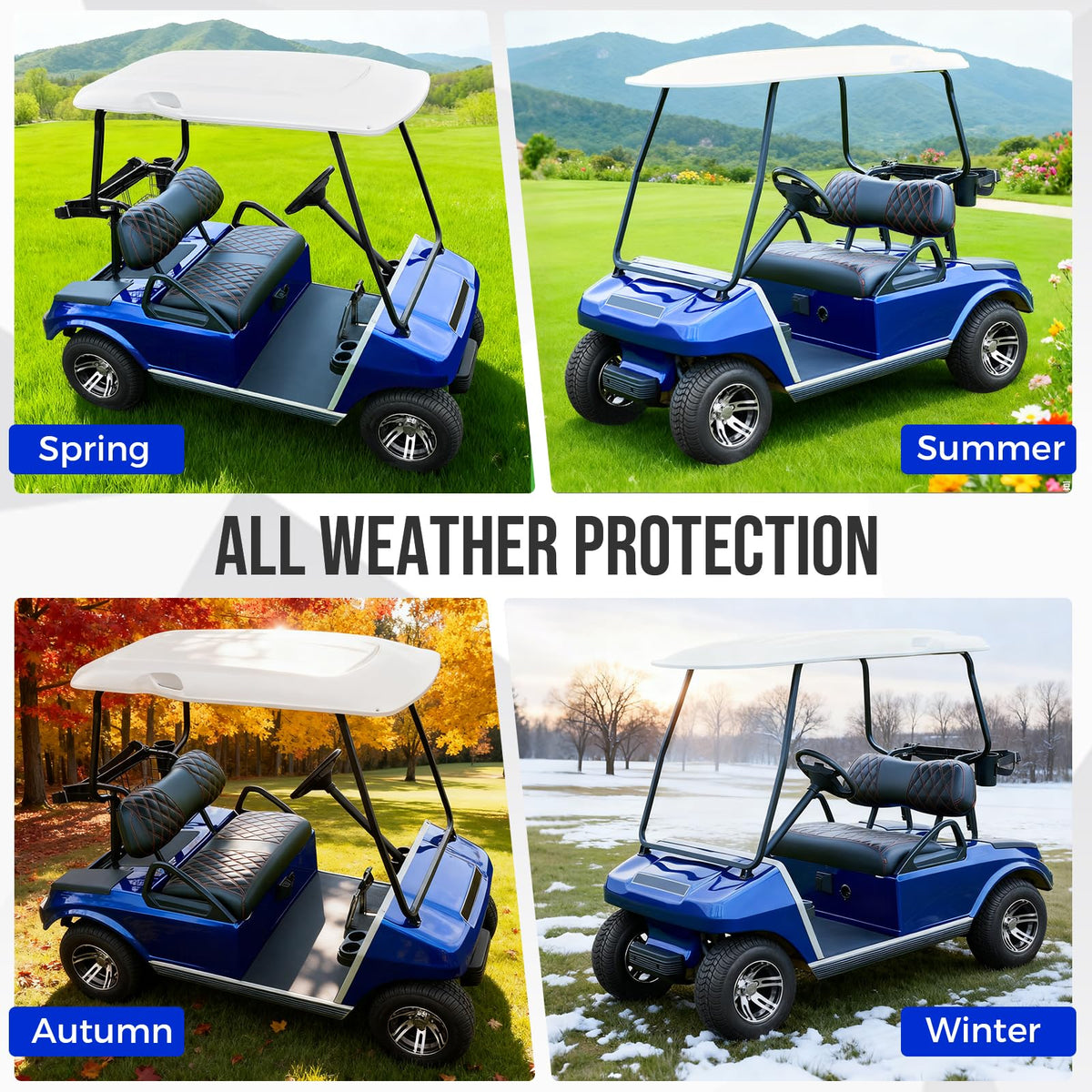 Tecoom all-weather protection for Club Car Precedent, durable and UV-resistant.