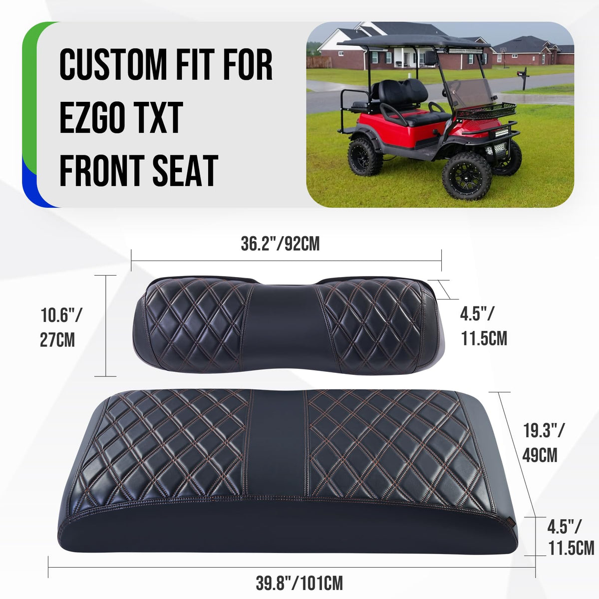 Tecoom EZGO TXT easy-installation straps enable quick, tool-free setup.