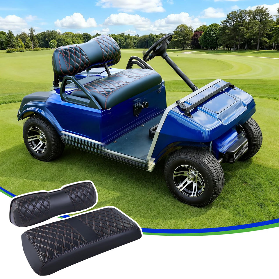 Tecoom EZGO TXT front seat cover shows precise fit and protection.