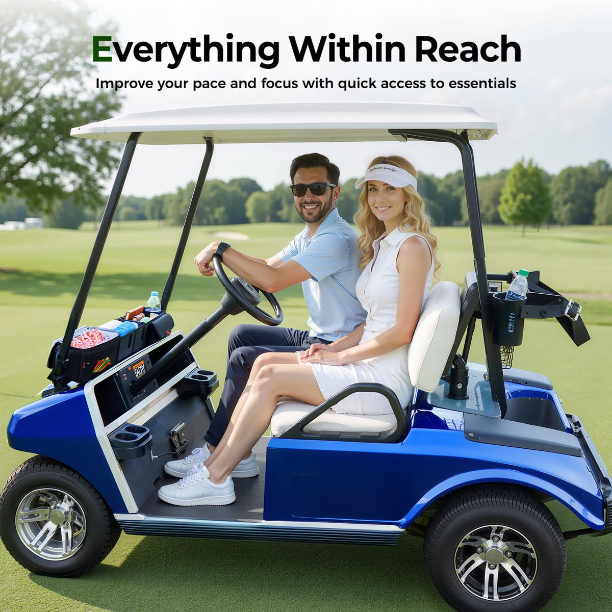 Tecoom black finish complements most golf carts