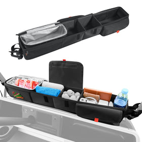 Tecoom front storage basket with foldable insulated compartment for cool drinks on golf rides.
