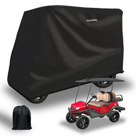 Tecoom golf cart cover for 2-4 seat models protects from rain and dust.
