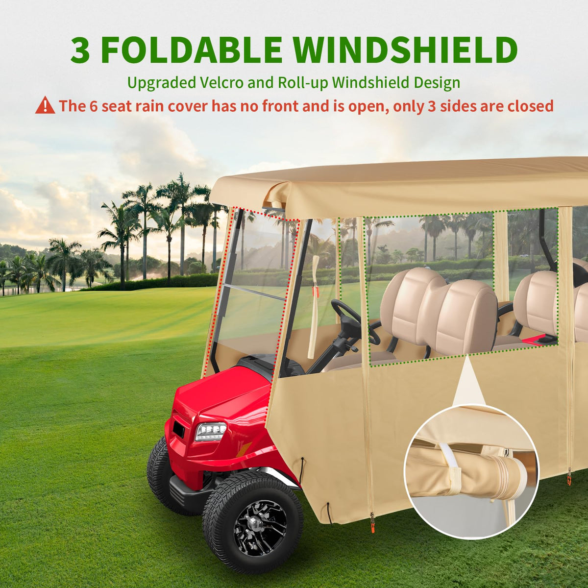 Tecoom enclosure rear view showing easy-access U-shaped zipper.