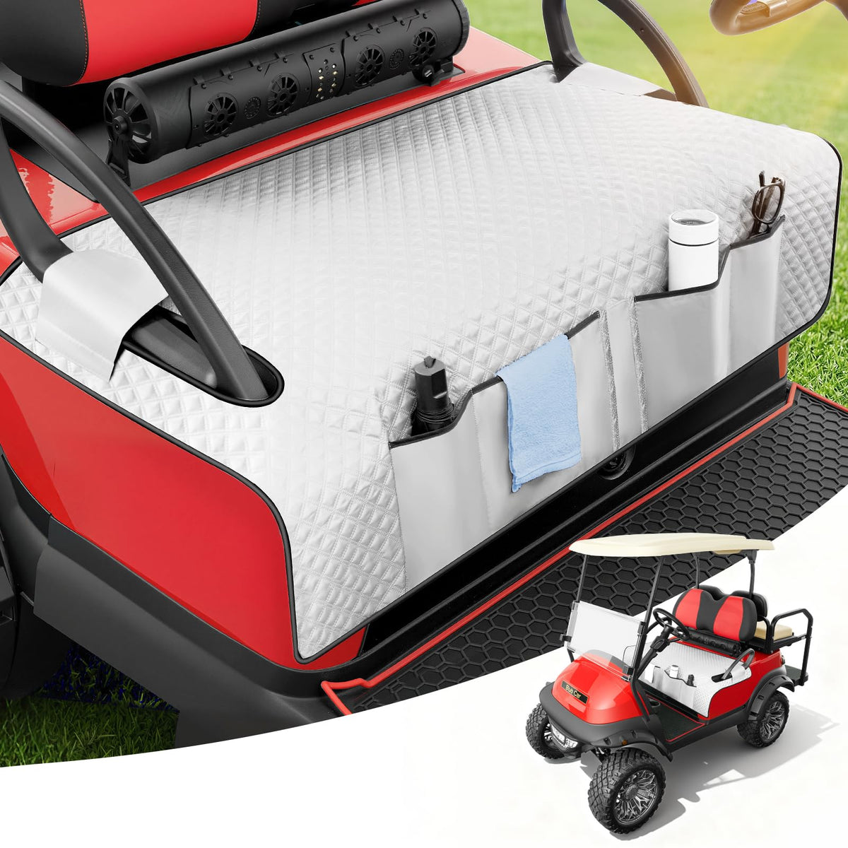Tecoom golf cart seat towel front view; universal fit protects seats.