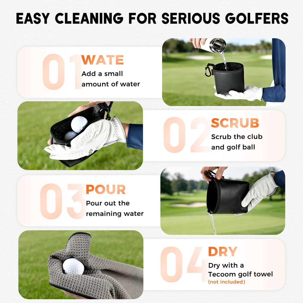 Rinse-ready Tecoom cleaner bag after use for easy maintenance