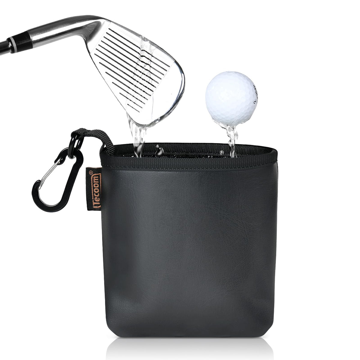 Tecoom Golf Cleaner Pouch with microfiber interior for scratch-free club cleaning