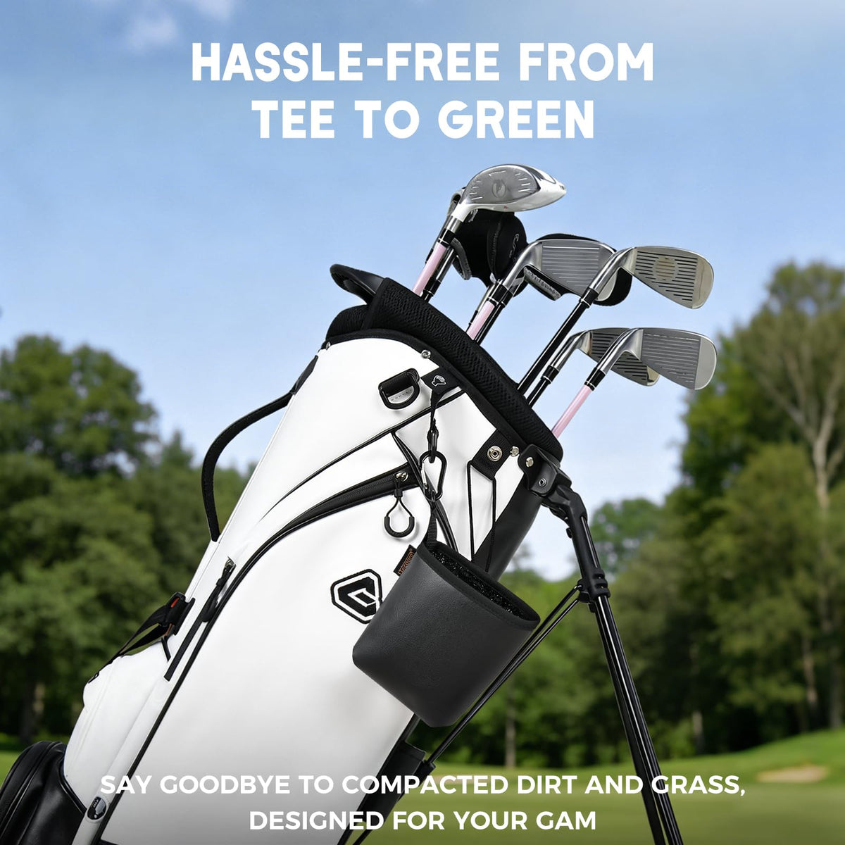 Clip secures to bag or belt for on-the-go access