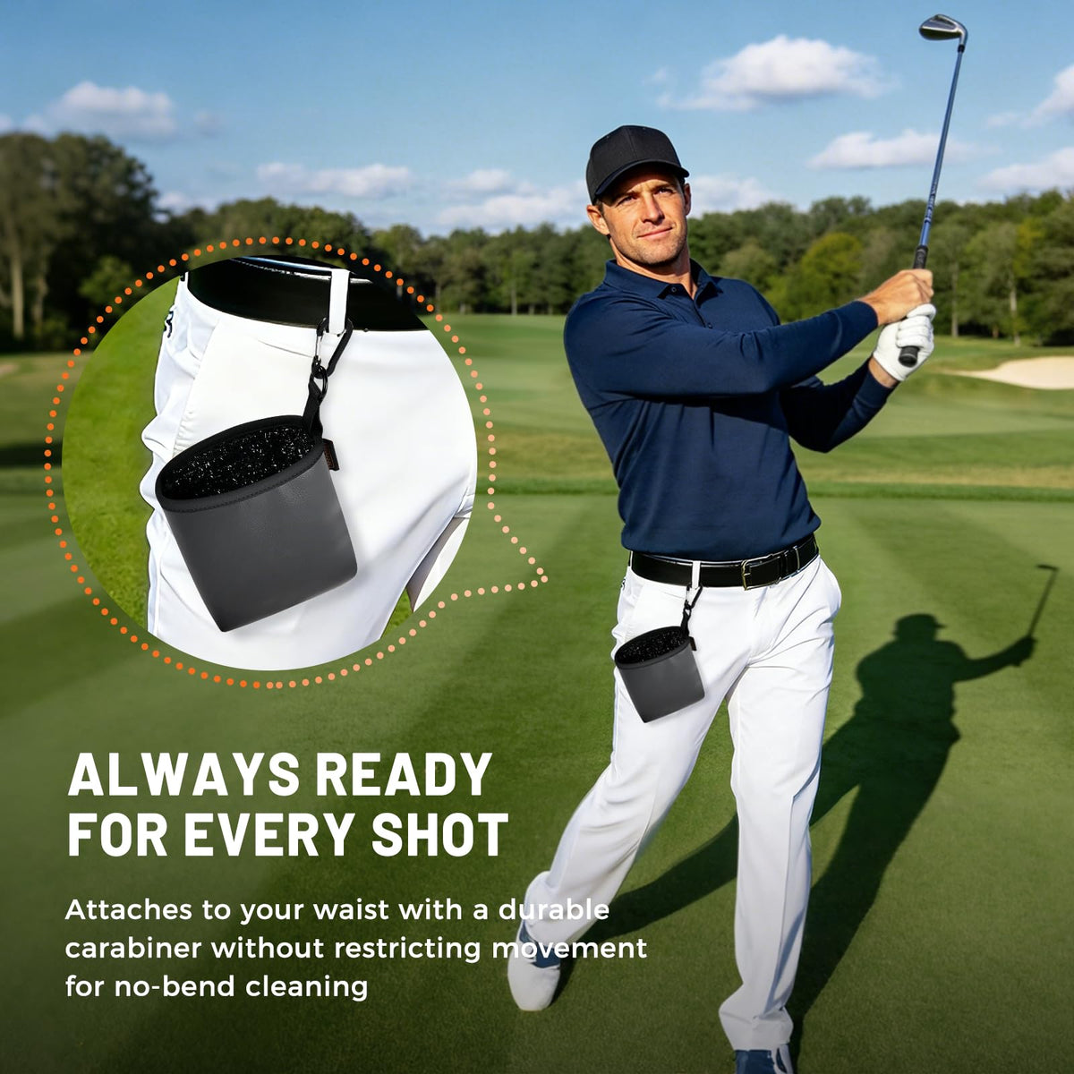 Gift-ready Tecoom golf cleaner pouch for thoughtful golfing gift