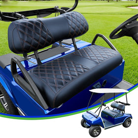 Tecoom golf cart front seat cover with custom fit protects Club Car DS seats from wear.