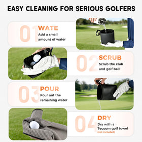 On-course cleaning in action with the Tecoom Teccom bag.