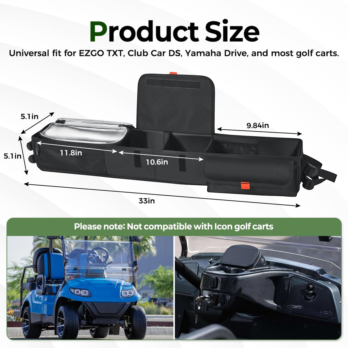 Tecoom universal fit for EZGO, Drive, Club Car, Yamaha golf carts.