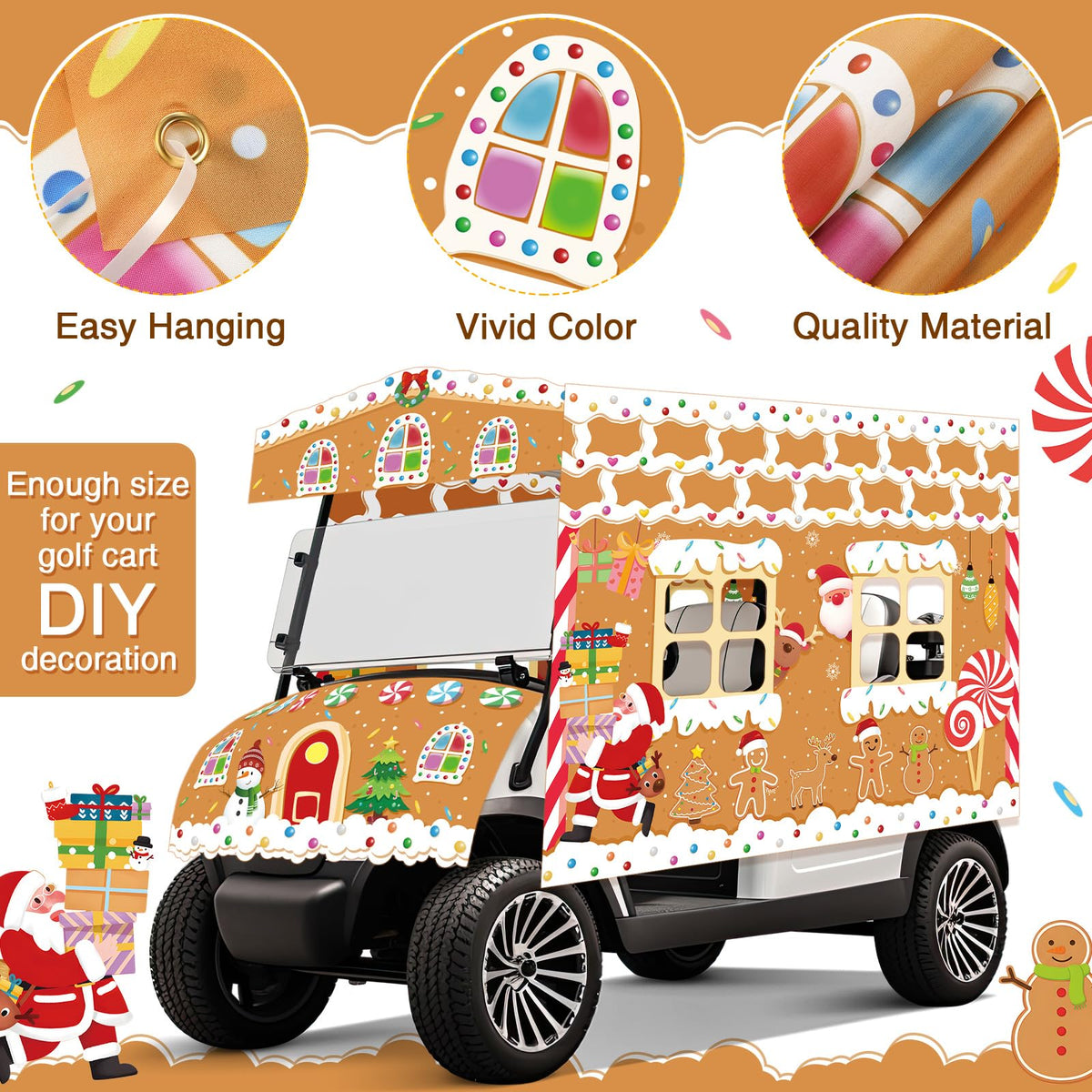 Tegeme gingerbread house front cover showcases candy cane theme with festive appeal