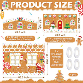 Tegeme gingerbread house side backdrop right enhances parade visuals with even symmetry