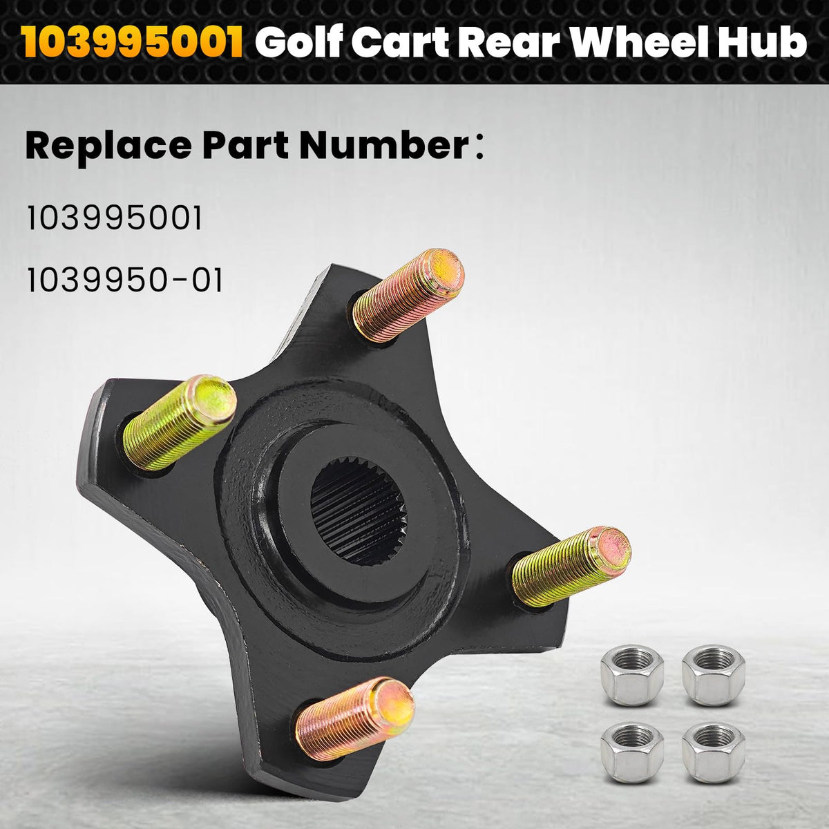 Teilelager 103995001 rear wheel hub closeup highlights durable metal construction.