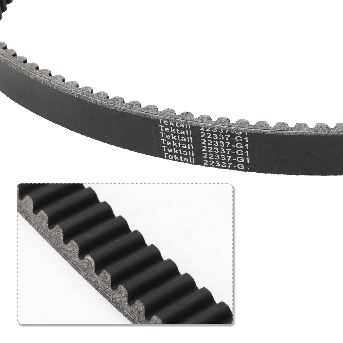 Tektall belt stress resistance image suggests reduced stretch over time.