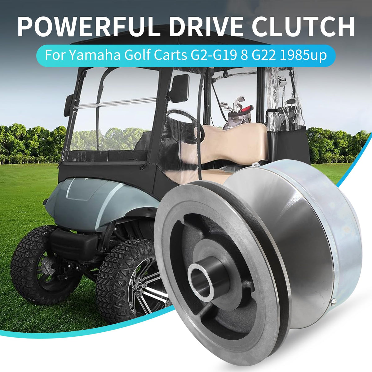Tektall G2-G22 drive clutch compatibility label confirms 1985+ Yamaha models