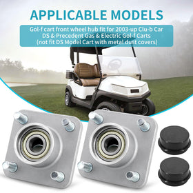 Tektall golf cart front wheel hub with dust cover for protection