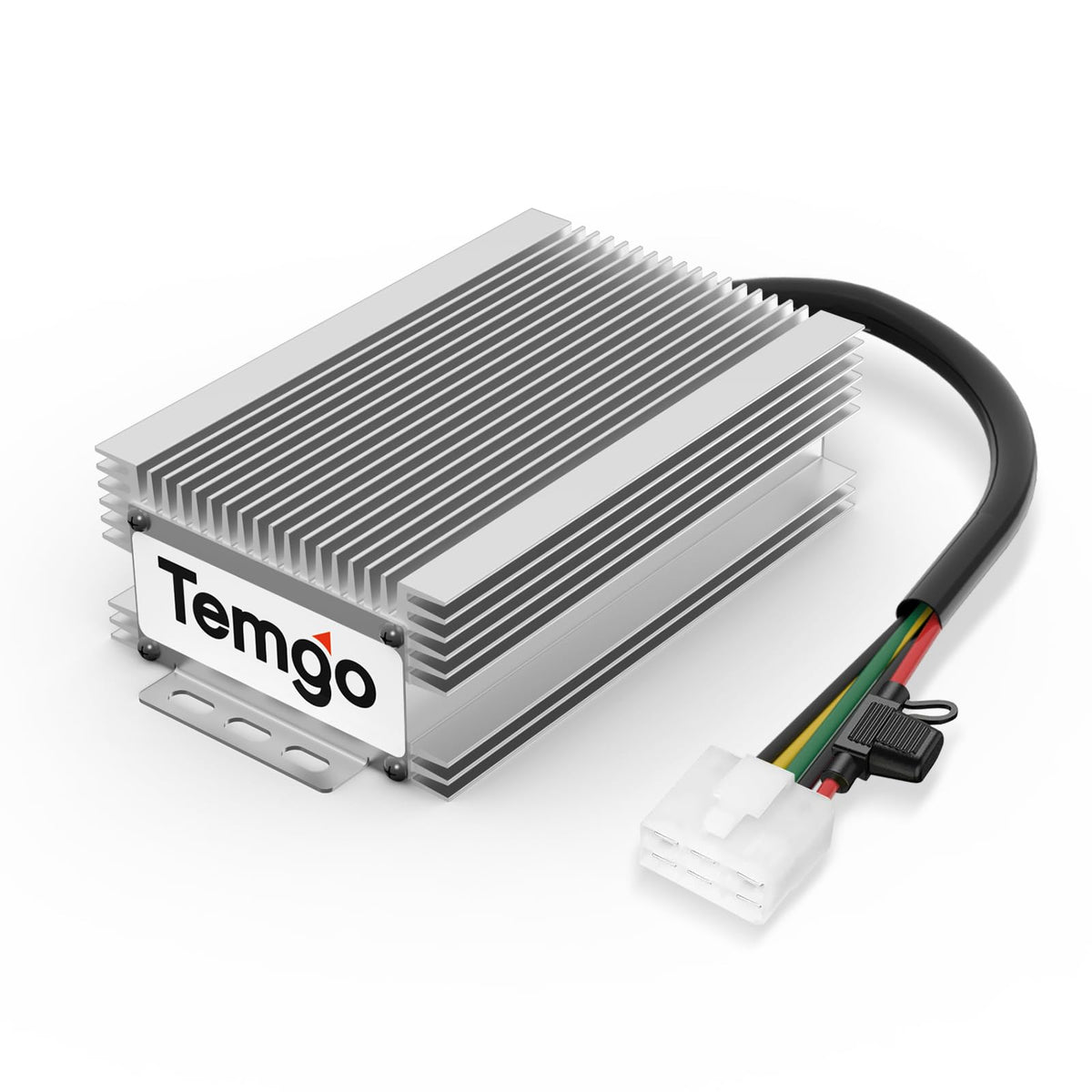 TEMGO 48V/72V to 12V buck converter front view for golf carts