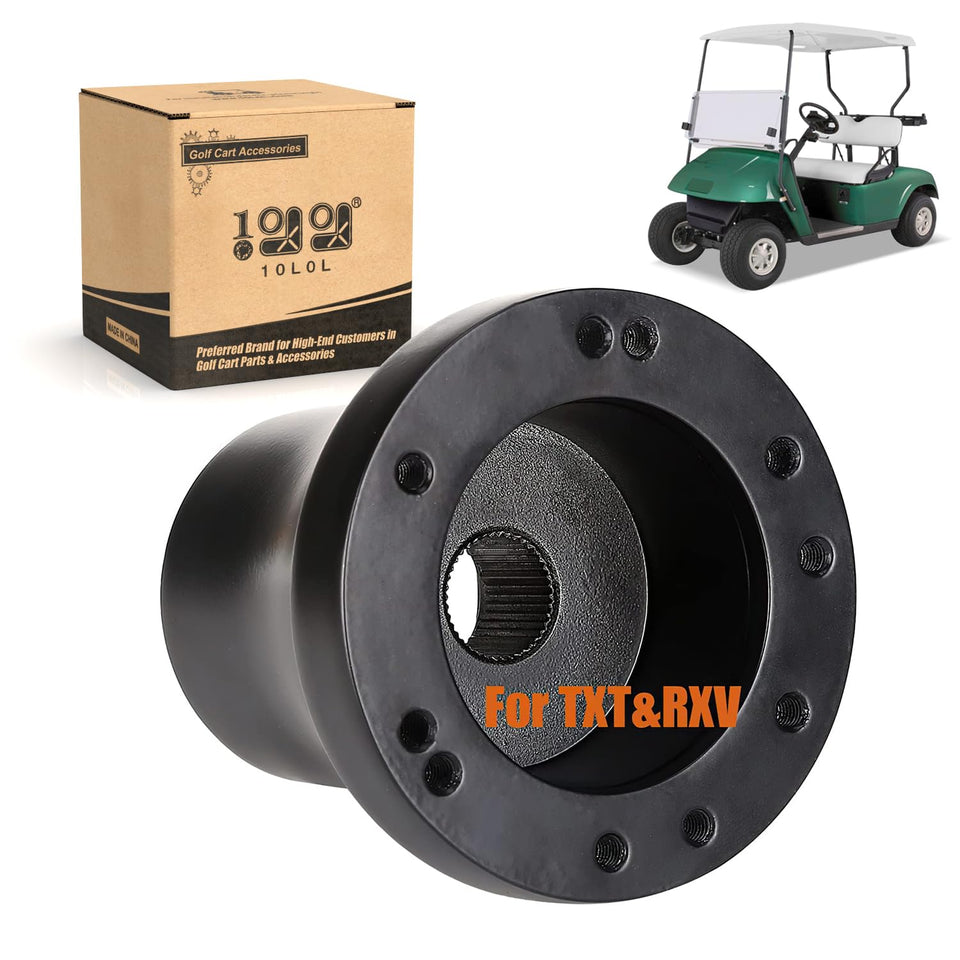 10L0L EZGO TXT/RXV steering wheel adapter installed for a secure upgrade