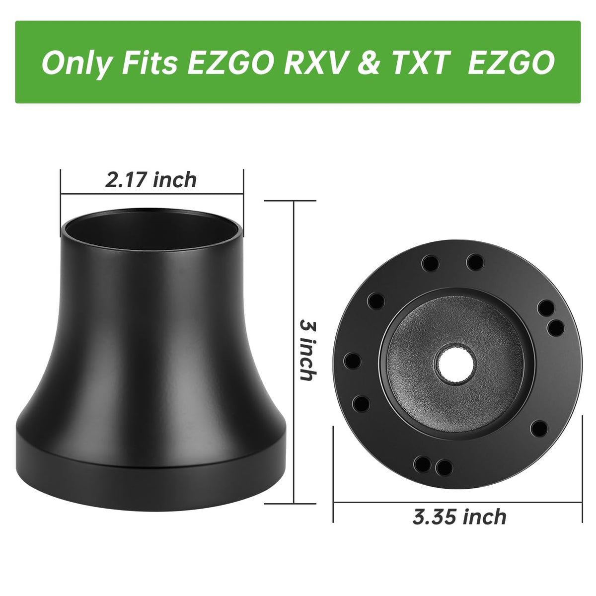 10L0L upgraded EZGO cart with new steering wheel look