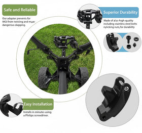 TerraEdge Stabilizer Kit on a golf cart provides rock-solid bag stability.
