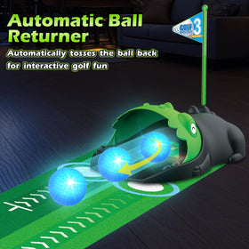 TERRAMUS dinosaur mouth ball return enabling interactive play and quick replays.