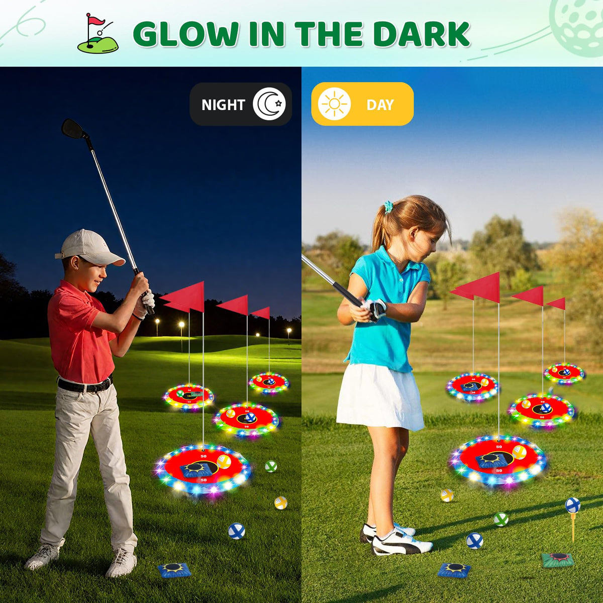 TERRAMUS Glow bean bags (6) for soft, safe tossing indoors or outdoors.