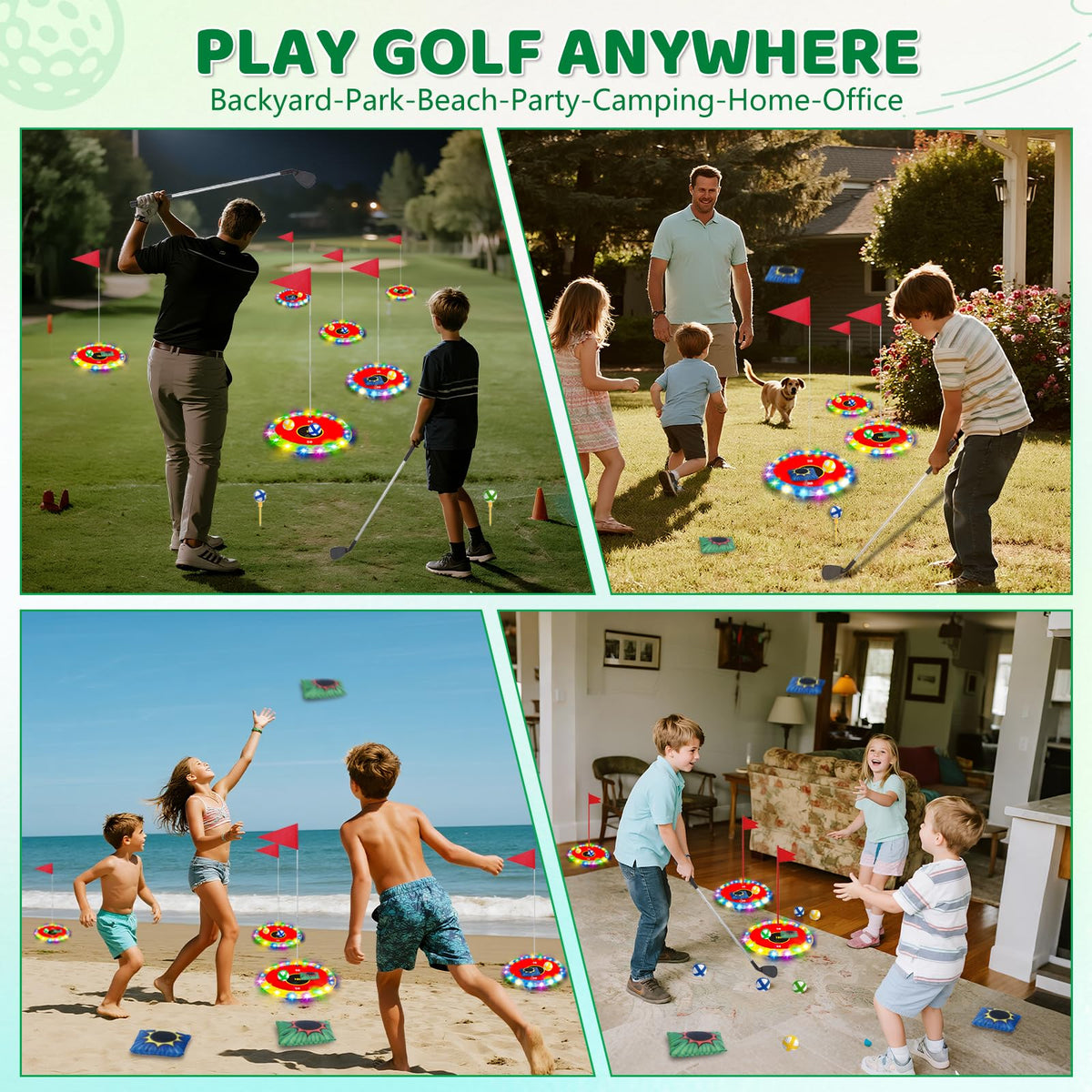 TERRAMUS Glow targets (six) create a bright mini course anywhere.