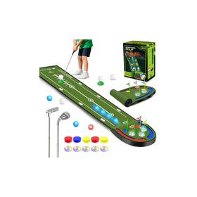 TERRAMUS golf putting mat 7.8 ft setup for kid-friendly practice and skill growth