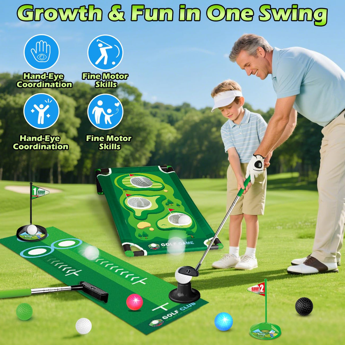 TERRAMUS putting mat setup for easy indoor or outdoor practice.