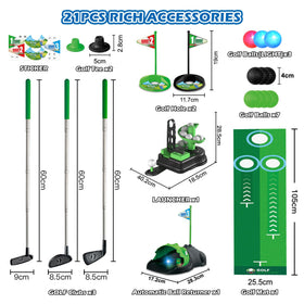 Terramus indoor outdoor golf bundle ideal for ages 3-8 and family fun.