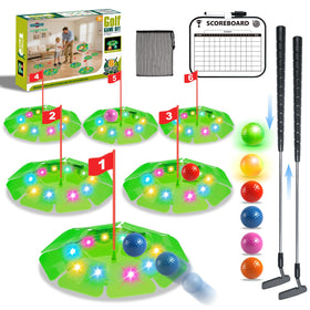 TERRAMUS light-up golf play set with glow targets for nighttime practice