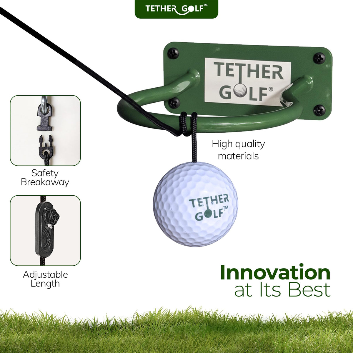 Tether Golf players using a putter or hand toss to score holes