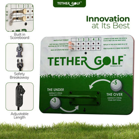 Tether Golf two-way play options using a putter or hand toss.