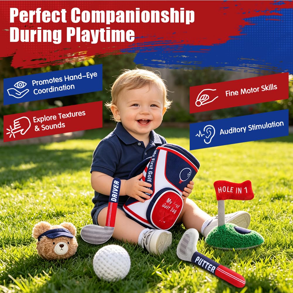 Teytoy plush driver gentle club supports early motor skill play.