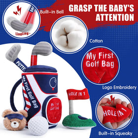 Teytoy plush golf ball soft and safe for little hands and exploration.