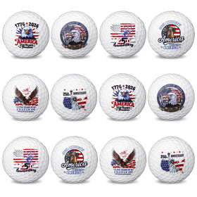 Teyva Daily 250th anniversary patriotic flag design golf ball for Independence Day play.