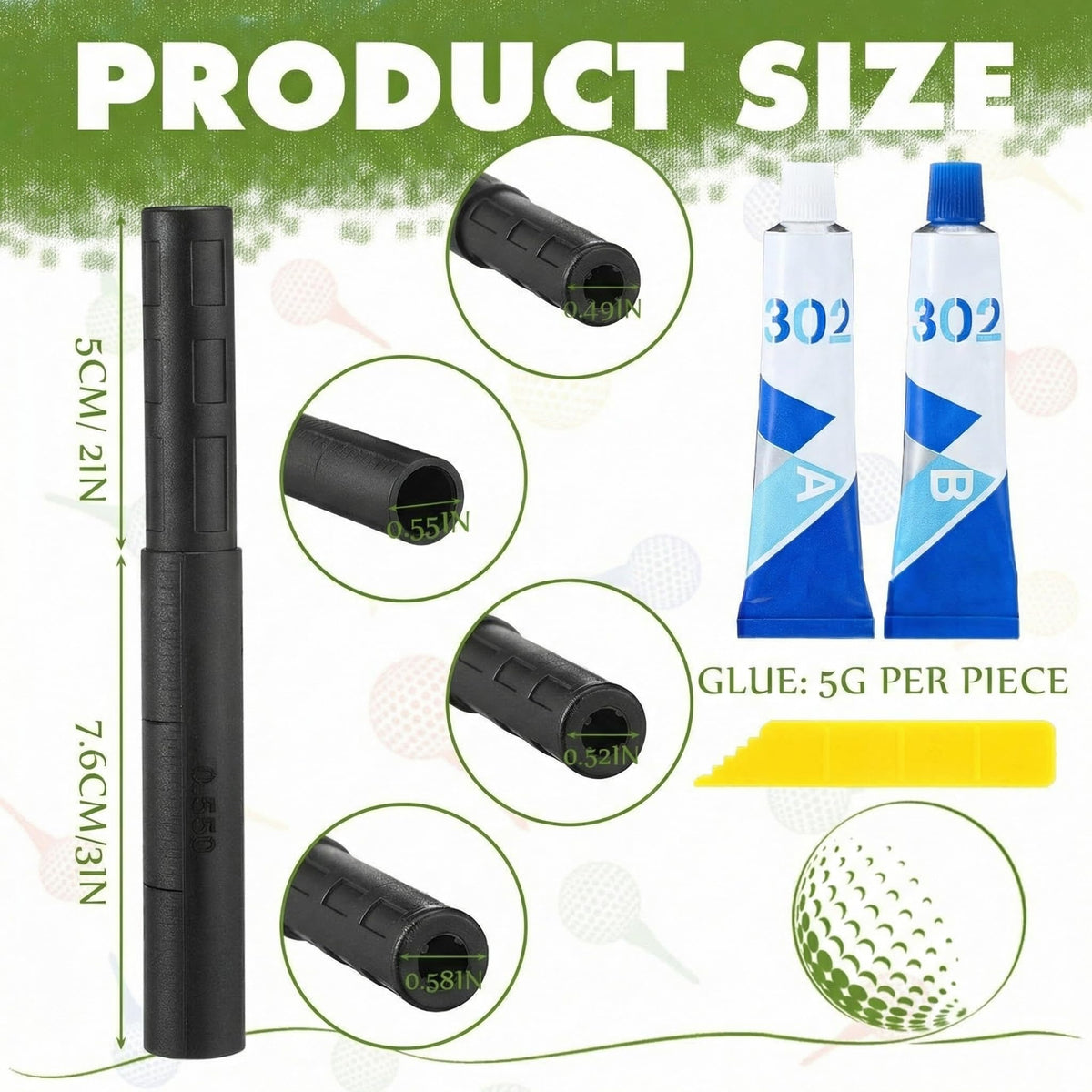 Teyva Daily carbon fiber extension rod showing precise 0.52 inch diameter fit