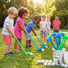 Teyva Daily complete 24-piece mini golf set shown together
